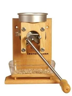 Eschenfelder Kornquetsche Wandmodell Aluminiumtrichter, Inkl. Glasschale Und Bürste