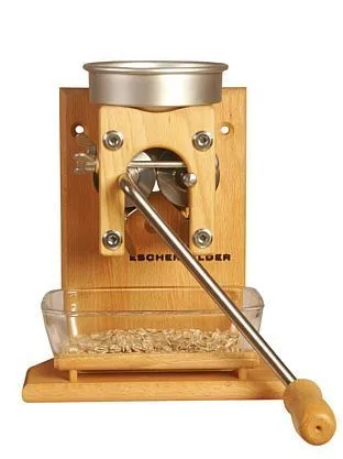 Eschenfelder Kornquetsche Wandmodell Aluminiumtrichter, Inkl. Glasschale Und Bürste 1 Eschenfelder Kornquetsche Wandmodell Aluminiumtrichter, Inkl. Glasschale Und Bürste