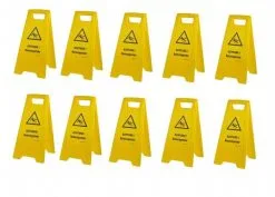 10 Stück Warnschild-Vorsicht Rutschgefahr-Vorsicht Glatt-Warnaufsteller Schild